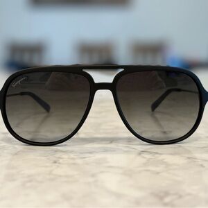 Salvatore Ferragamo Dark Aviator Sunglasses
